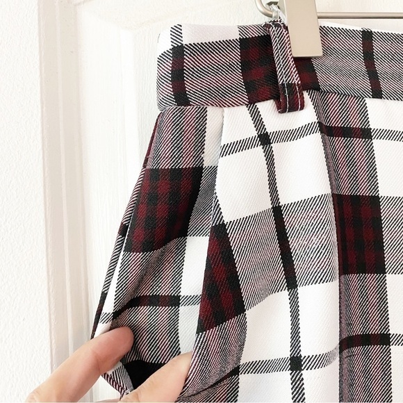 ASOS Check Burgundy Cropped Pants - Picture 4 of 11